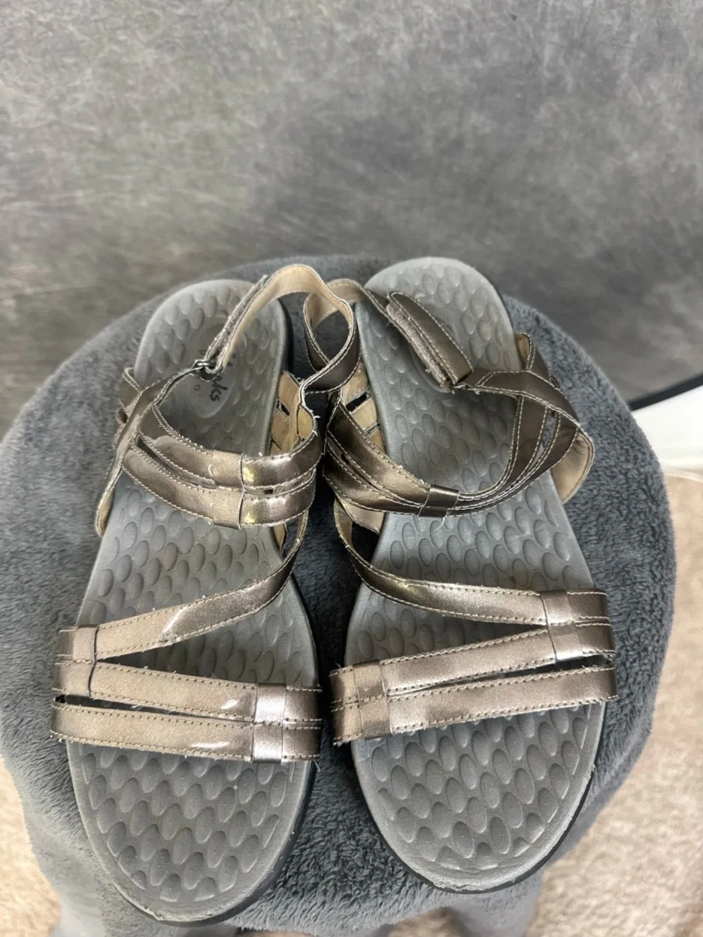 Clarks Privo Bronze Strappy Sandals | Cushioned Walking Slingback | Size 9 - Picture 6 of 7